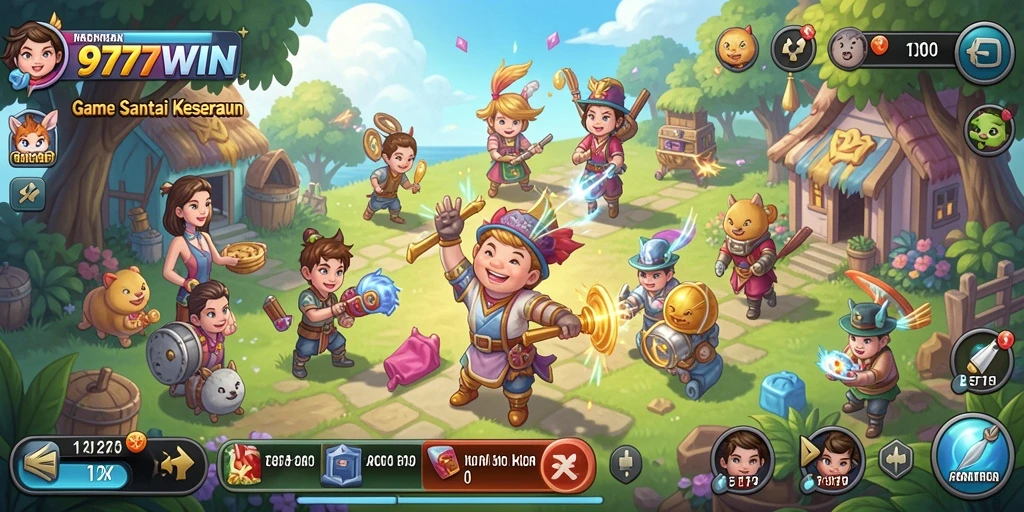 Tampilan gameplay 9777WIN yang ceria dan menarik