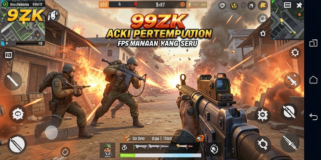 Tampilan gameplay seru di 99ZK dengan aksi tembak-menembak yang mendebarkan.