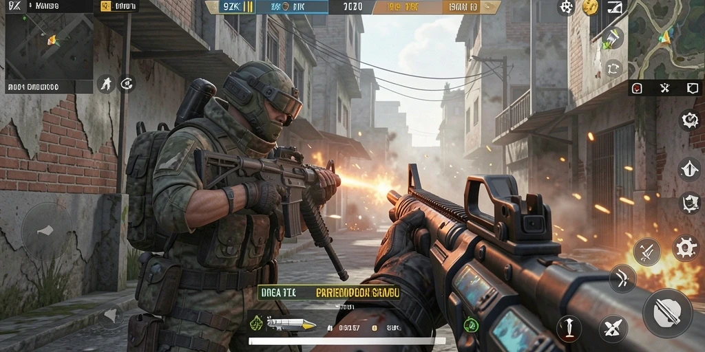 Tangkapan layar menampilkan aksi gameplay menegangkan dalam 9ZK.