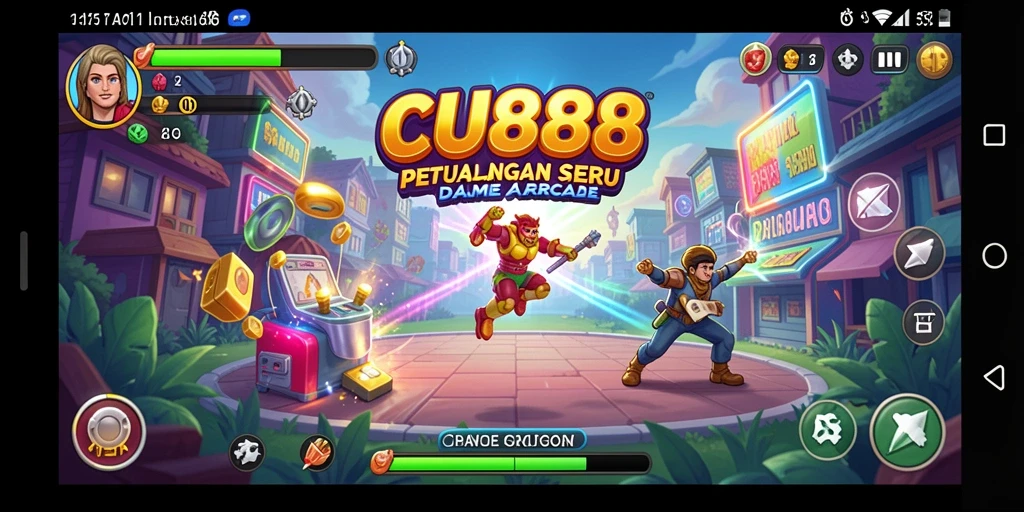 Tampilan gameplay CU888 yang penuh warna dan seru.