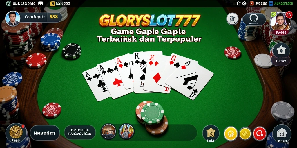 Gameplay seru GLORYSLOT777 dalam permainan Gaple.