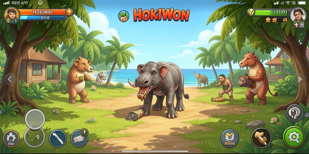 Tampilan gameplay seru dan menarik di HOKIWON.