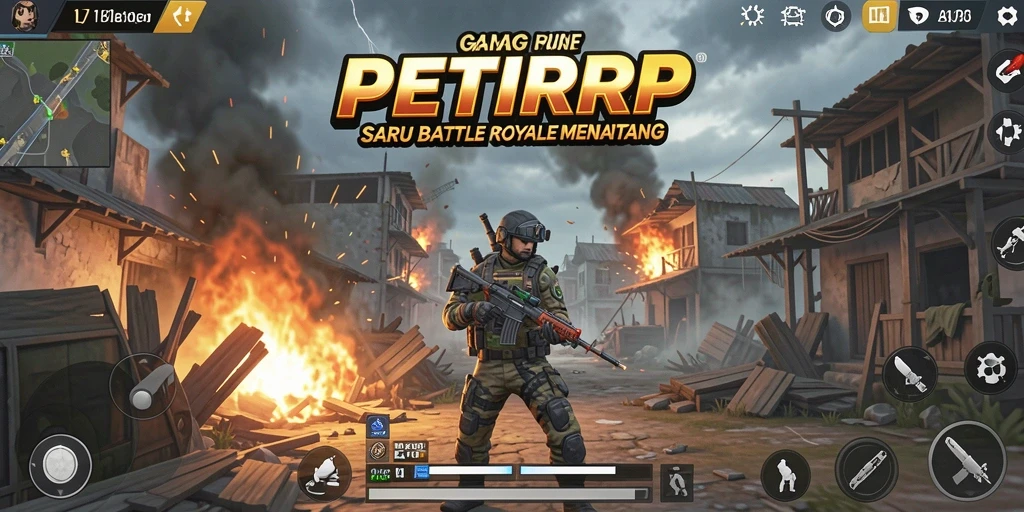 Screenshot gameplay PETIRRP dengan aksi intens Battle Royale.