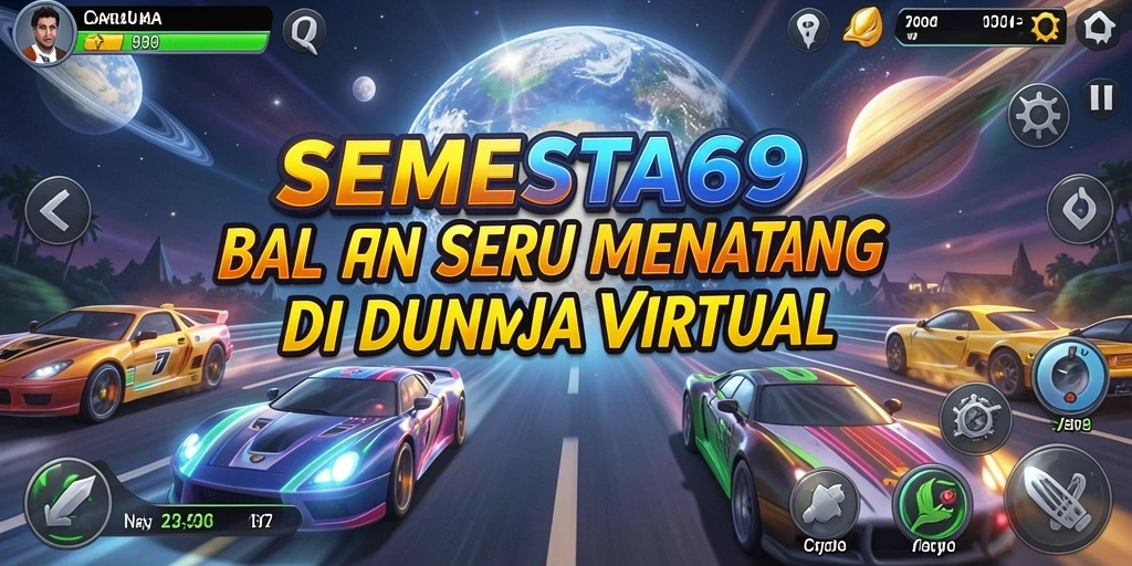 Tangkapan layar gameplay SEMESTA69 menampilkan aksi balapan yang mendebarkan.