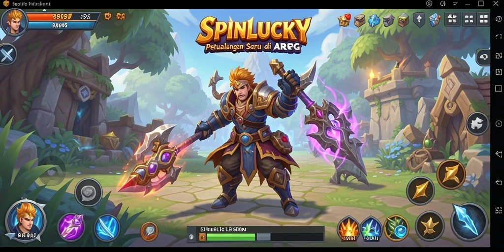 Screenshot menarik dari gameplay SPINLUCKY yang menampilkan aksi seru dalam pertempuran ARPG.