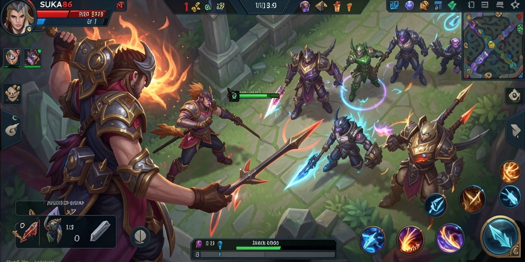 Screenshot gameplay SUKA86 dengan aksi seru di arena MOBA.