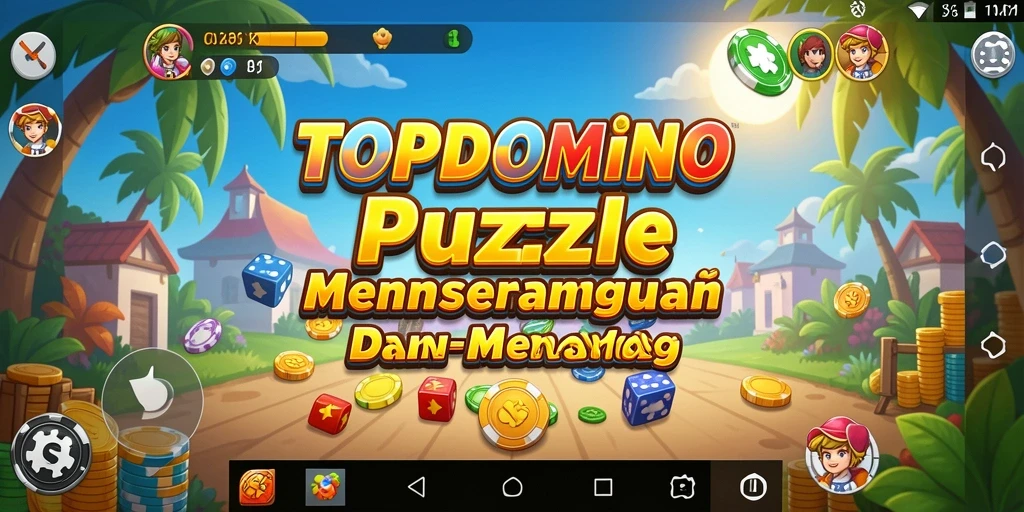Screenshot utama dari gameplay Puzzle TOPDOMINO yang penuh tantangan.