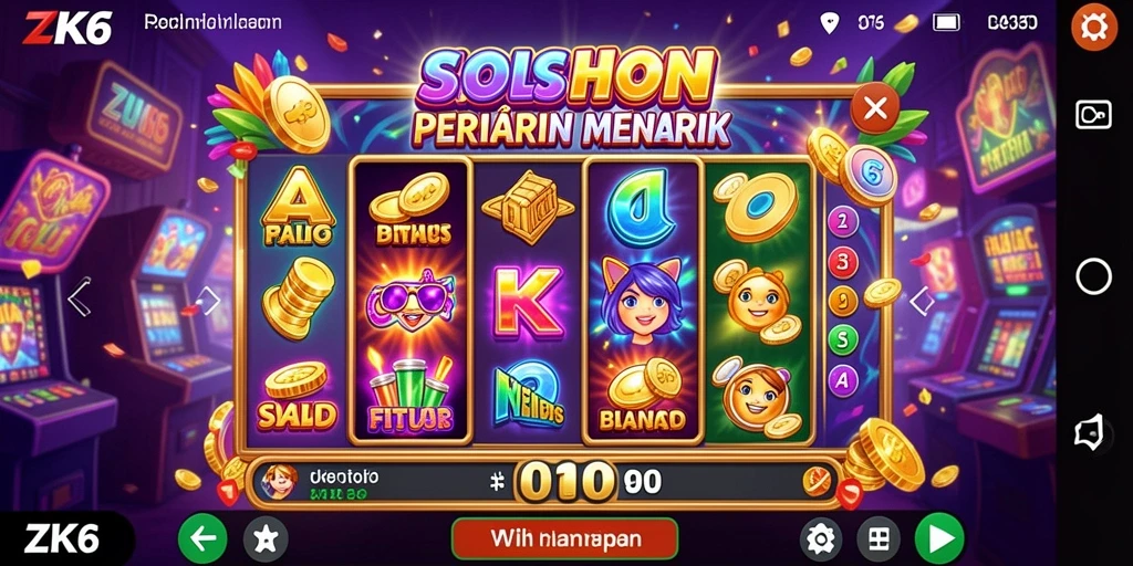 Screenshot gameplay ZK6 menampilkan visual slot yang menawan.